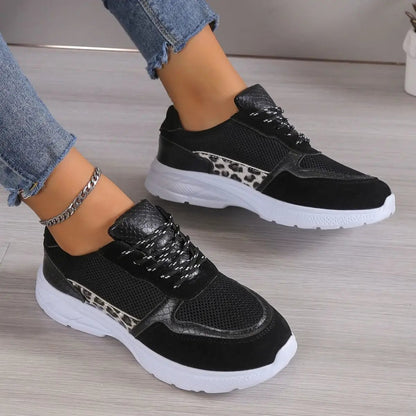 Women's Lace Up Sneakers Breathable Mesh Flat Shoes Fashion Casual Lightweight Running Sports Shoes by Dropshipman