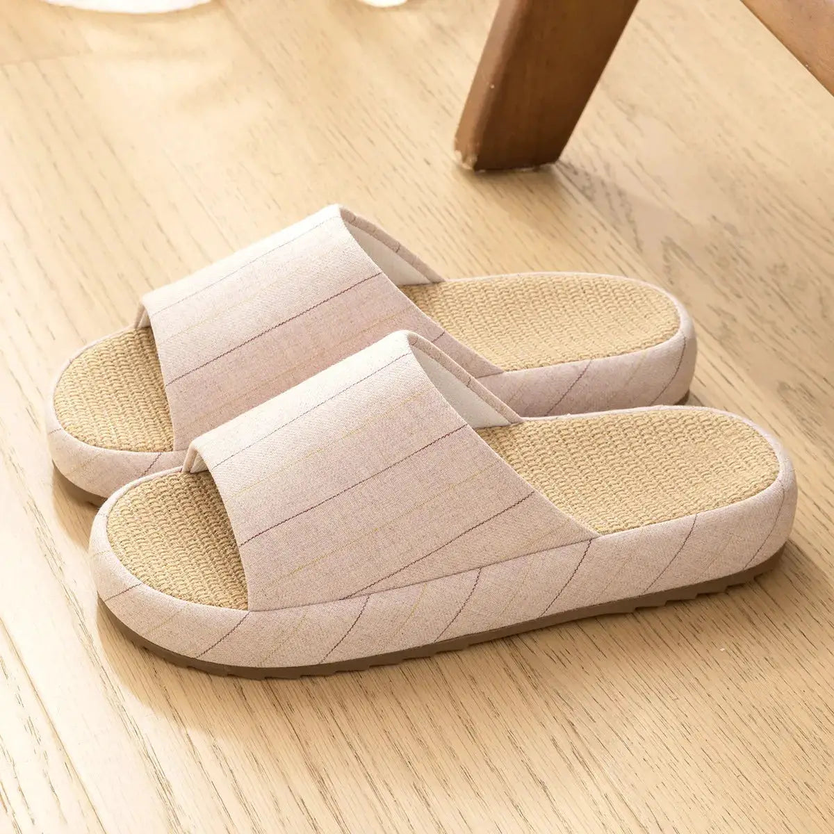 Summer Women Home Slippers Linen Summer Flats Shoes Breathable Sandals Comfortable Non-Slip Soft Slides Indoor Men Slippers by All Mart Bristol Ltd