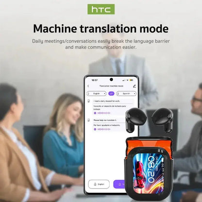 Translator HTC NE20 New Bluetooth 6.0 Wireless Headphones Translation Earphones IPX4 Waterproof Rating Long Battery Life by All Mart Bristol Ltd