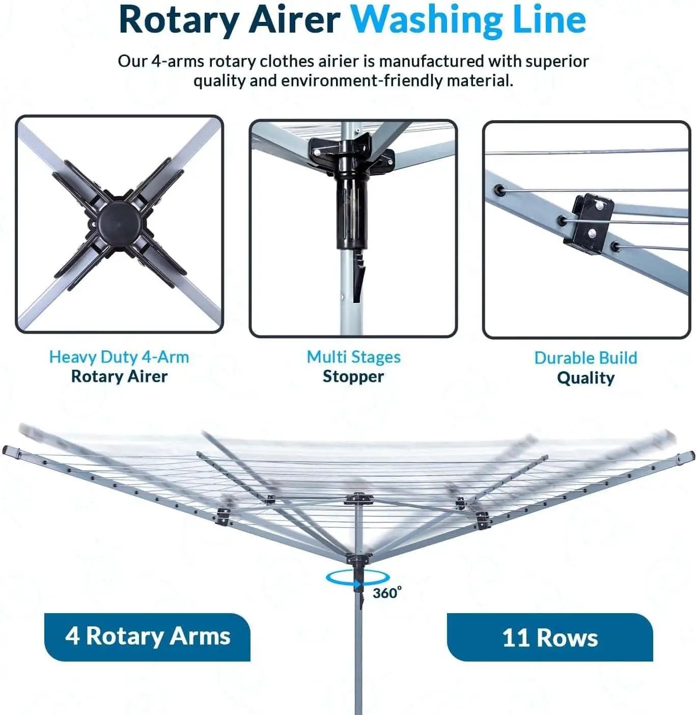 50M Rotary Airer Dryer Cover Metal Spike by Un-Branded