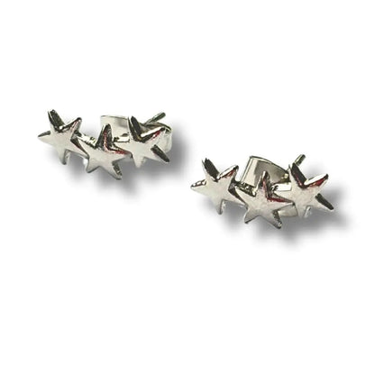 Triple Star Silver Stud Earrings by Aye Do Gifts