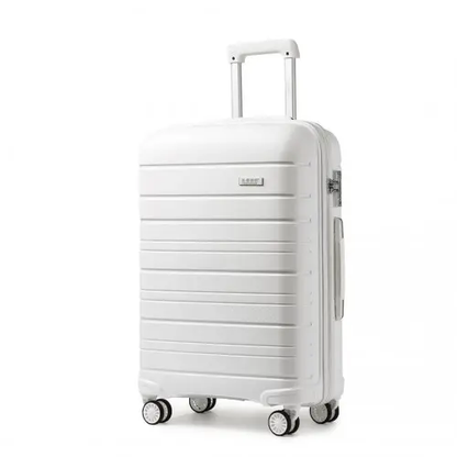 K2091L - Kono 24 Inch Multi Texture Hard Shell PP Suitcase - Classic Collection - White by All Mart Bristol Ltd