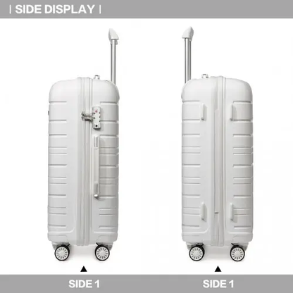 K2091L - Kono Multi Texture Hard Shell PP Suitcase 3 Pieces Set - Classic Collection - White by All Mart Bristol Ltd