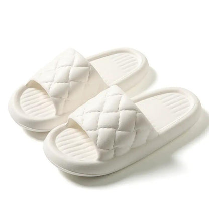 New Rhombus Home Slippers Summer Non-slip Floor Bathroom Slipper Lightweight Simple House Shoes For Women Men by Dropshipman