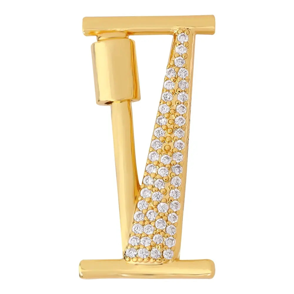 Juya 18K Gold Plated 26 Alphabet Letters Pendant Fasteners Bolt Carabiner Clasps For DIY Women Mesh Chains Name Jewelry Making by All Mart Bristol Ltd