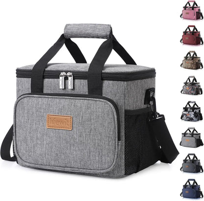 Stylish Black Insulated Lunch Bag - 9L Soft Cooler Tote for Adults, Perfect for 12 Cans by All Mart Bristol Ltd