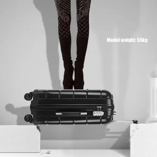 K1997L - KONO 20-24-28” HARD SHELL PP SUITCASE SET - BLACK by All Mart Bristol Ltd