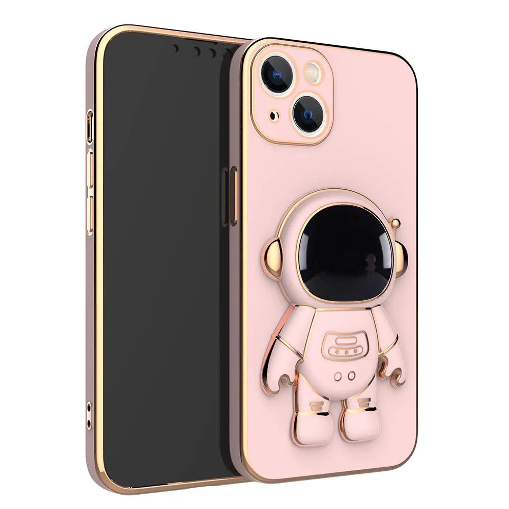 Self-contained Lens Film Mobile Phone Case Electroplating Bracket Protective Cover by Dropshipman