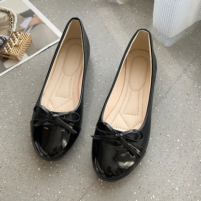 2026 New Fashion Ballerina Shoes Women's Flat Comfort Non-slip Loafers Leather Flats Elegant Bowknot Women's Single Shoes 35-43 by All Mart Bristol Ltd