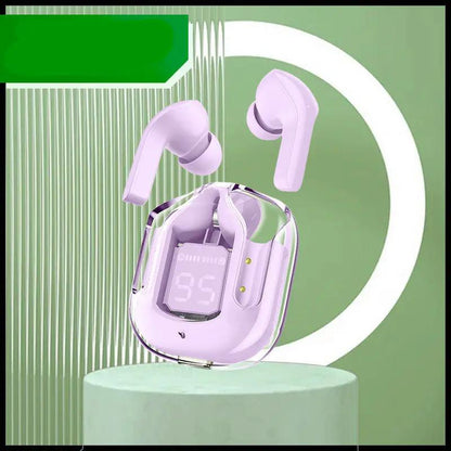 New Mini Transparent Wireless Bluetooth Headset Digital Display ENC Noise Reduction True Wireless Sports Music by Dropshipman