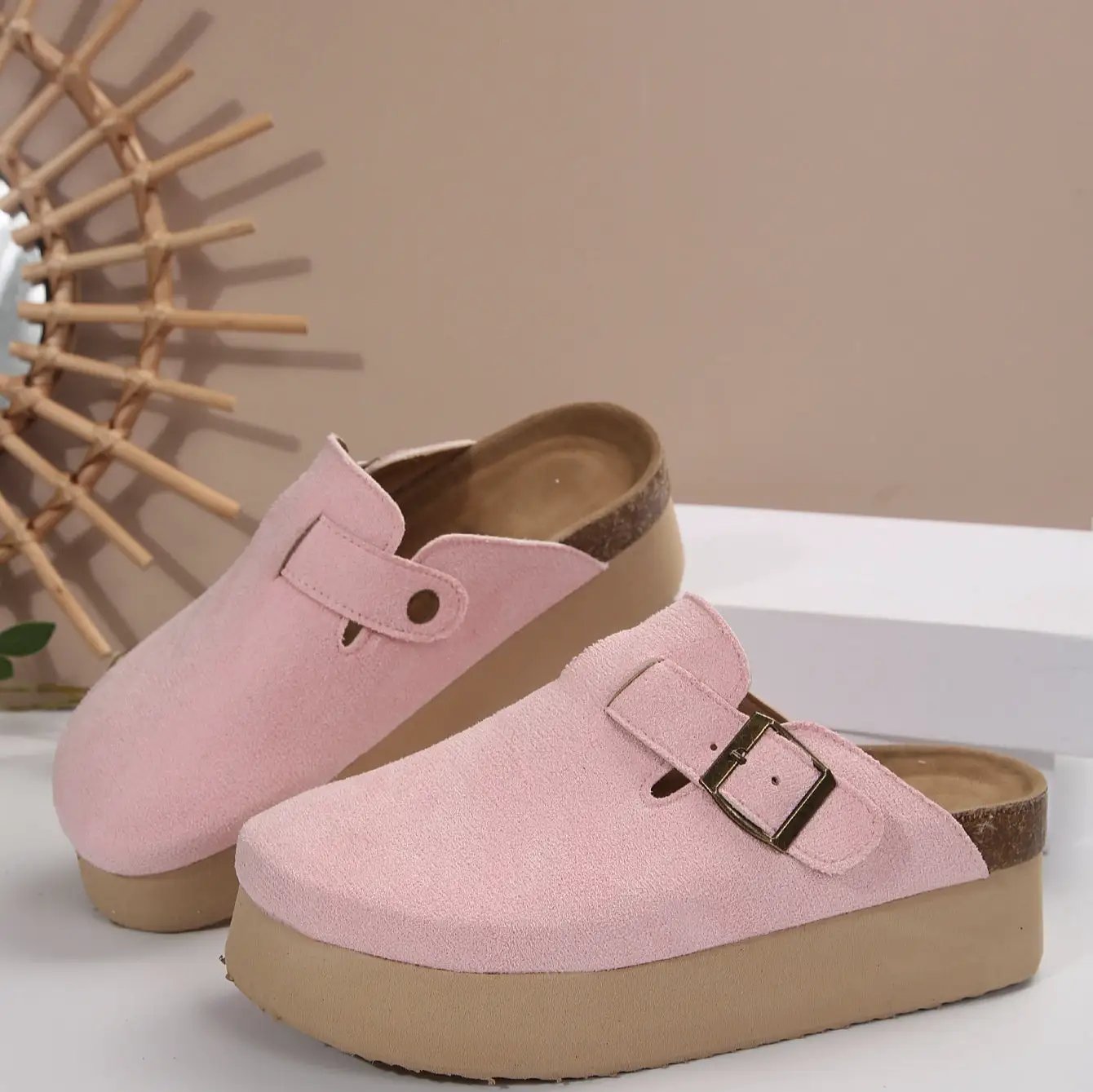 Thick Sole Half Slippers Women's Toe Cap Slip-on by Dropshipman