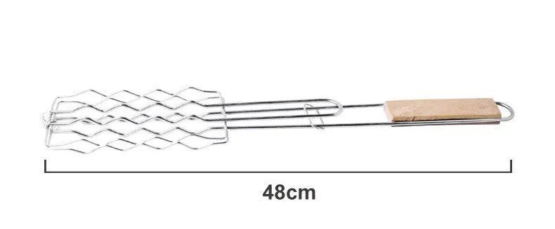 Outdoor Grilling Accessories Barbecue Tools Wooden Handle Sausage Clip Barbecue Clip Vegetable Clip Barbecue Rack by Dropshipman