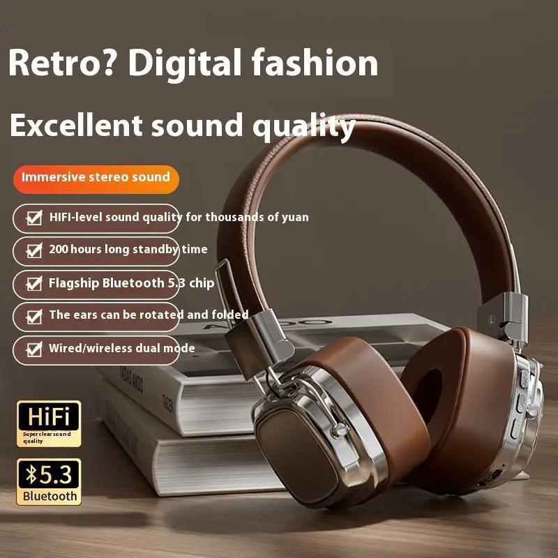 Retro Wireless Bluetooth-compatible 5.3 Head-mounted Dynamic Bass Boost Headset by Dropshipman