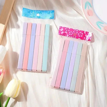 6Pcs/Set Pastel Color Highlighter Kawaii Stationery Color Marker School Supplies Student Marker Highlighter Japanese Stationery by All Mart Bristol Ltd