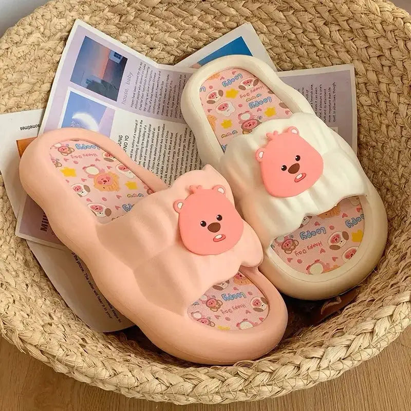 Summer New Cute Beaver Outdoor Soft Bottom Home Anti slip and Odorous Indoor One line Cool Slippers for Women by All Mart Bristol Ltd