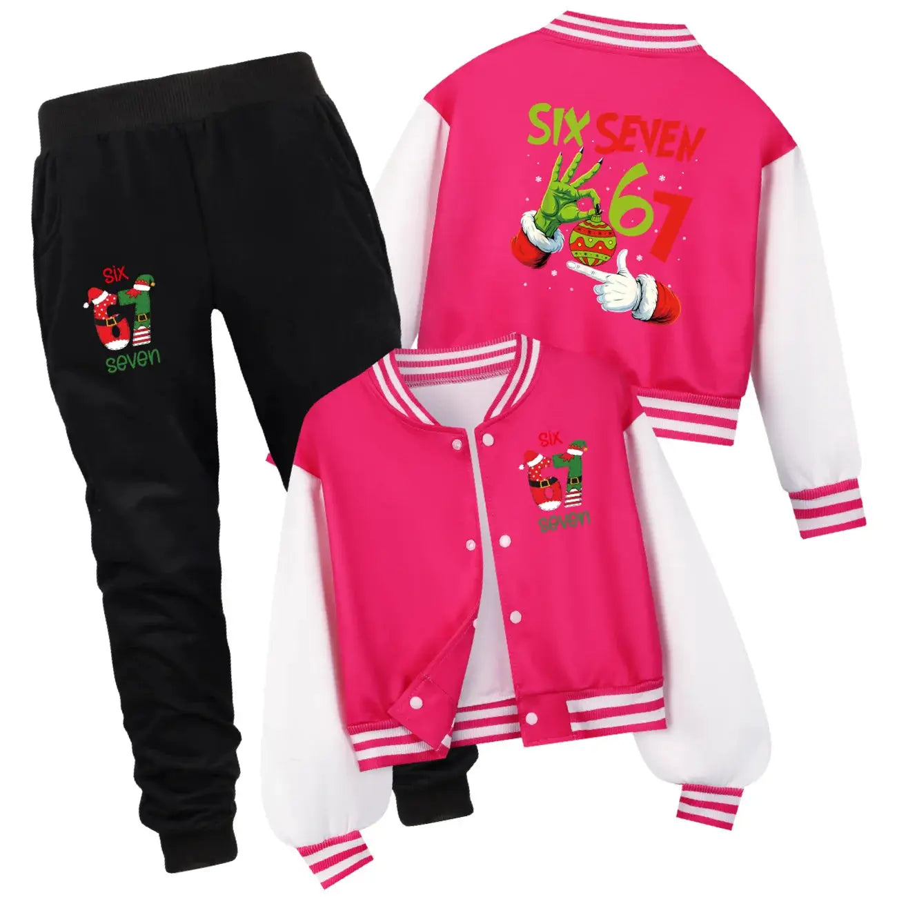 Children's Christmas Six Seven Baseball Hoodie Costume Uniform Casual Spring Autumn Wear for Boys And Girls by All Mart Bristol Ltd