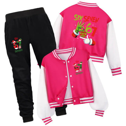 Children's Christmas Six Seven Baseball Hoodie Costume Uniform Casual Spring Autumn Wear for Boys And Girls by All Mart Bristol Ltd