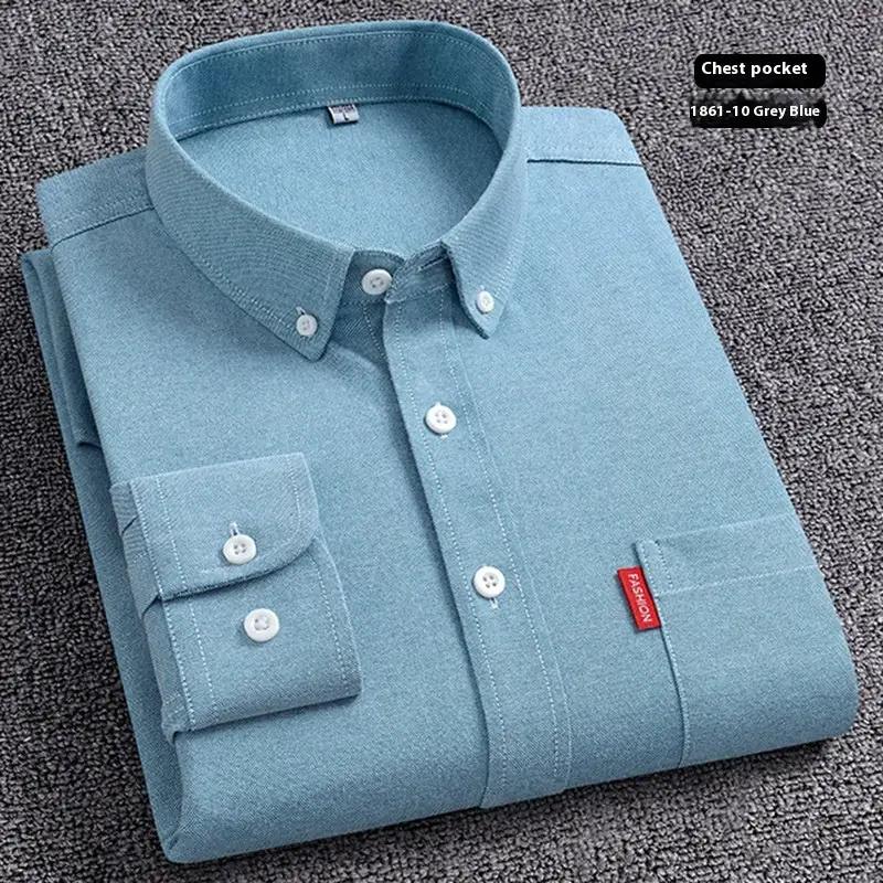 Pure Cotton Washed Oxford Woven Shirts Men by Dropshipman