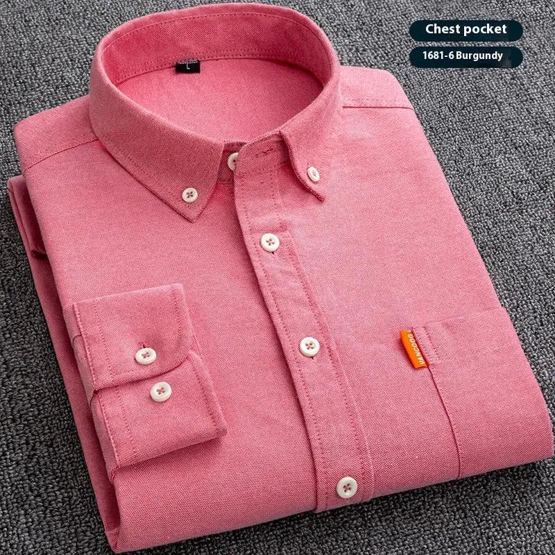 Pure Cotton Washed Oxford Woven Shirts Men by Dropshipman