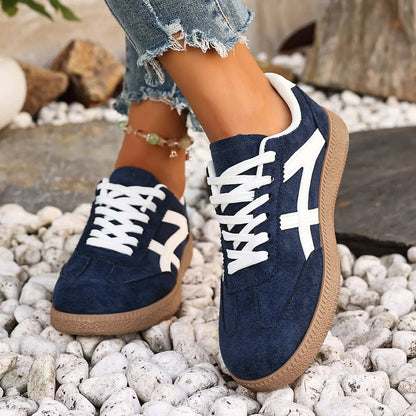 Versatile Lace-up Low-top Athletic Sneakers by Dropshipman