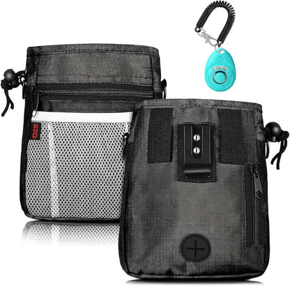 Stylish Versatile Dog Treat Pouch with 3 Wear Options & 2 Clickers - Ideal for Training with Waist Belt & Shoulder Strap by All Mart Bristol Ltd