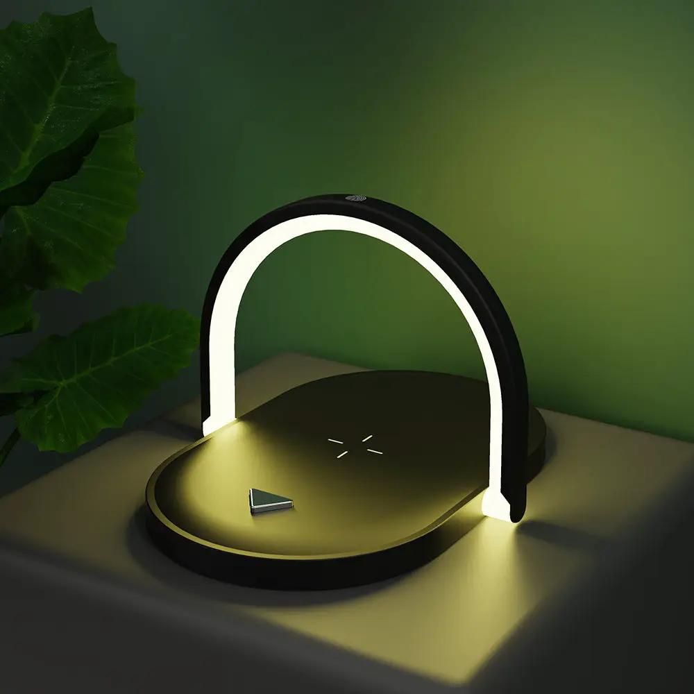 3 In 1 Foldable Wireless Charger Night Light Wireless Charging Station Stonego LED Reading Table Lamp 15W Fast Charging Light by Dropshipman
