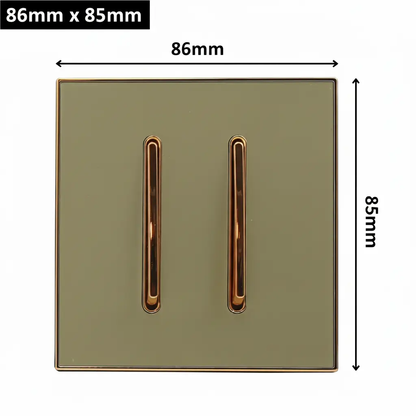LEDSone industrial Screw less Wall Gold Glossy 2 Gang Switch~2635 by All Mart Bristol Ltd