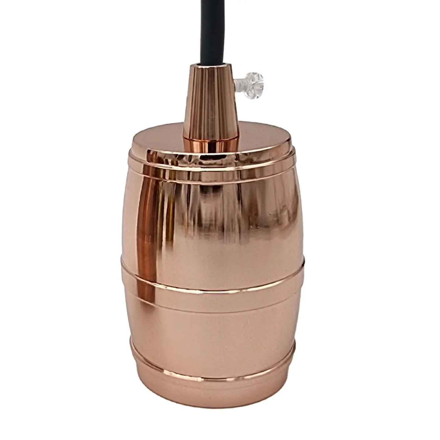 Vintage Barrel Metal Lamp Holder E27 Rose Gold Fitting ~2717 by All Mart Bristol Ltd