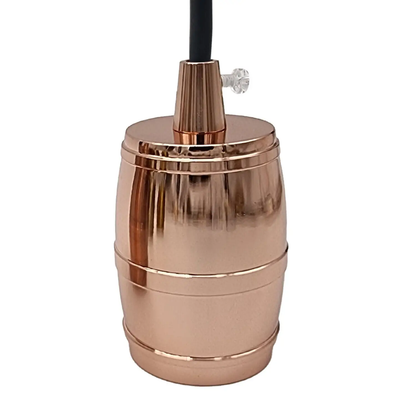 Vintage Barrel Metal Lamp Holder E27 Rose Gold Fitting ~2717 by All Mart Bristol Ltd