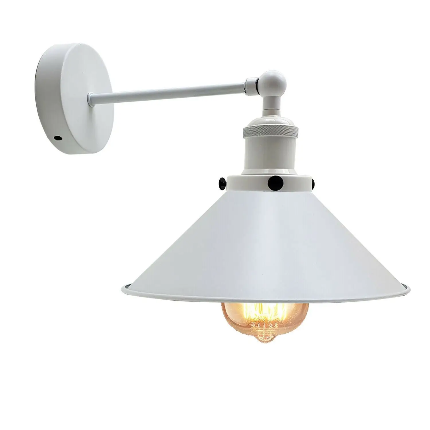 Modern White Plug-In Wall Sconce with Lamp Shade ~1279 by All Mart Bristol Ltd
