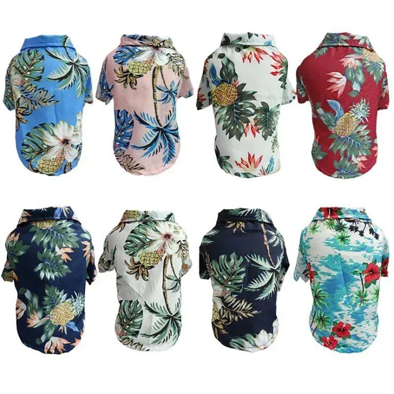 Hawaiian Style Pet Dog Clothe Summer Sandbeach Dog Shirts for Small Medium Dogs Puppy Cat Clothing Ropa Perro Pug French Bulldog