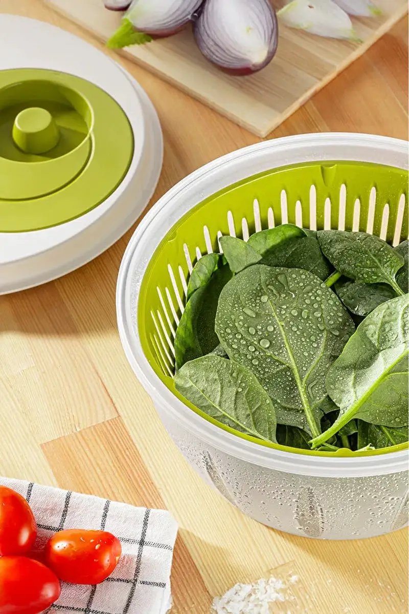 Salad Spinner 4.5L Vegetable Dryer with Ergonomic Handle Large Bowl by All Mart Bristol Ltd