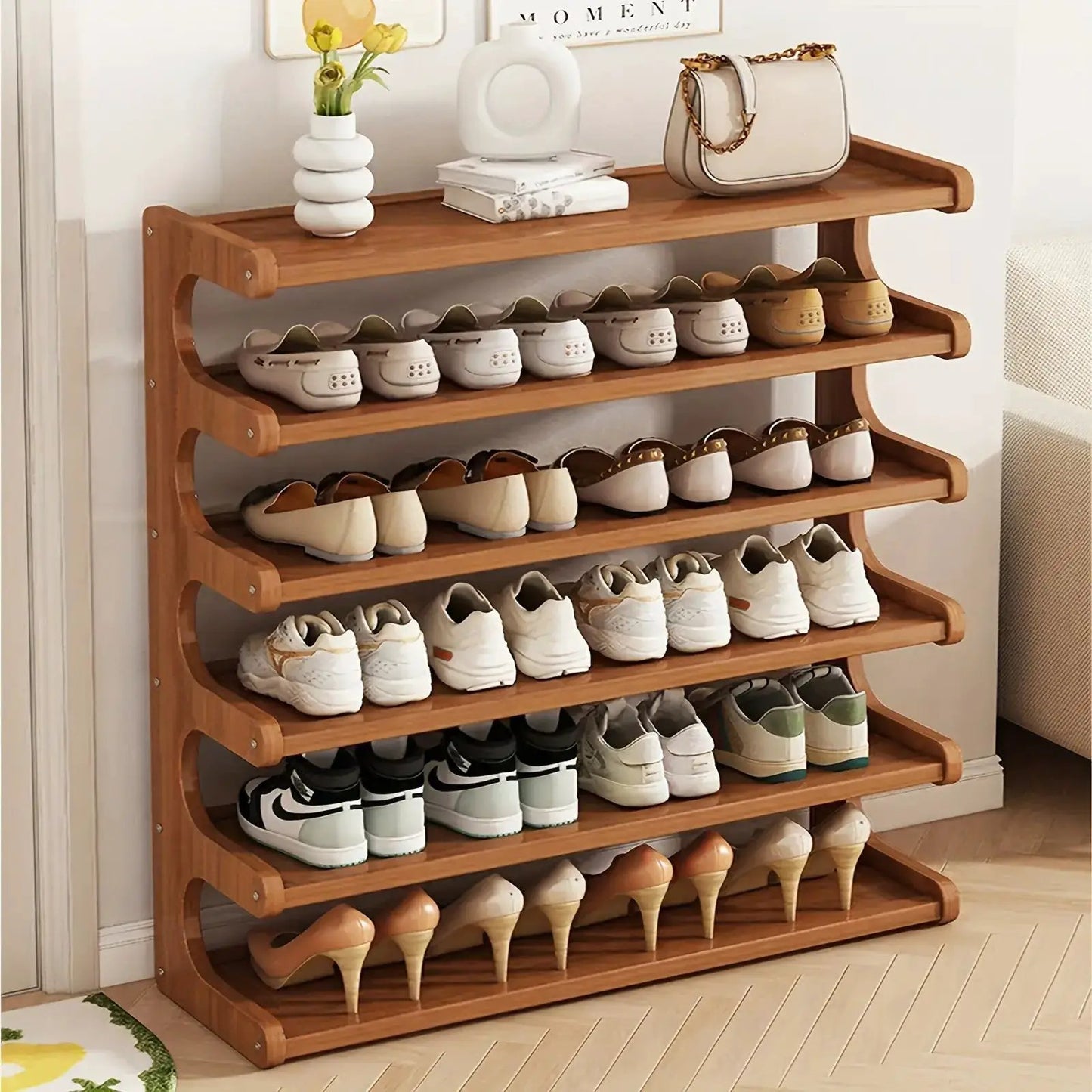 Wooden Shoe Rack, Easy to Assemble, Small Footprint, Large Storage Space, and Beautiful Appearance. by All Mart Bristol Ltd