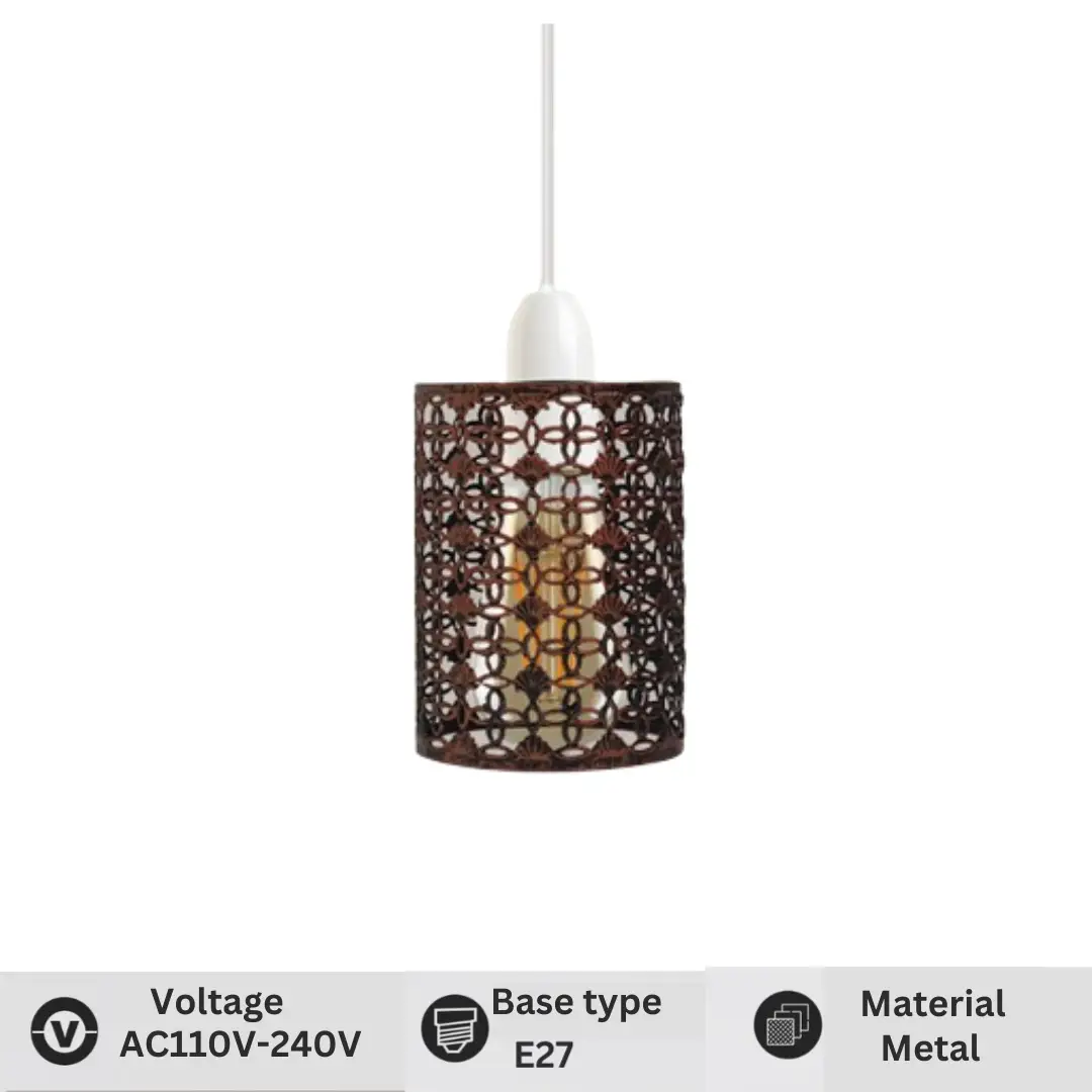 Rustic Red Colour Drum Lampshade Modern Metal Shade Retro Style~2452 by All Mart Bristol Ltd