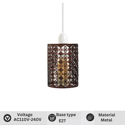 Rustic Red Colour Drum Lampshade Modern Metal Shade Retro Style~2452 by All Mart Bristol Ltd