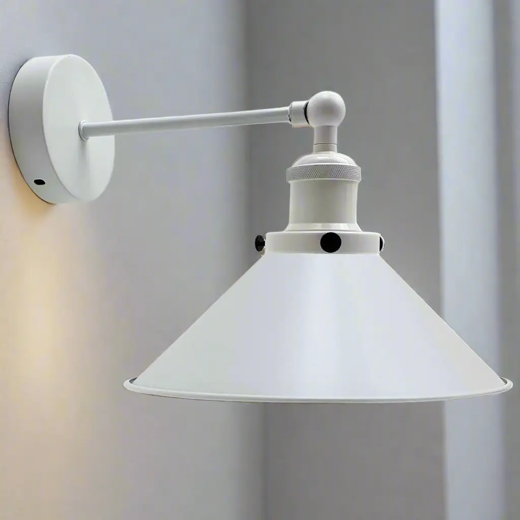 Modern White Plug-In Wall Sconce with Lamp Shade ~1279 by All Mart Bristol Ltd
