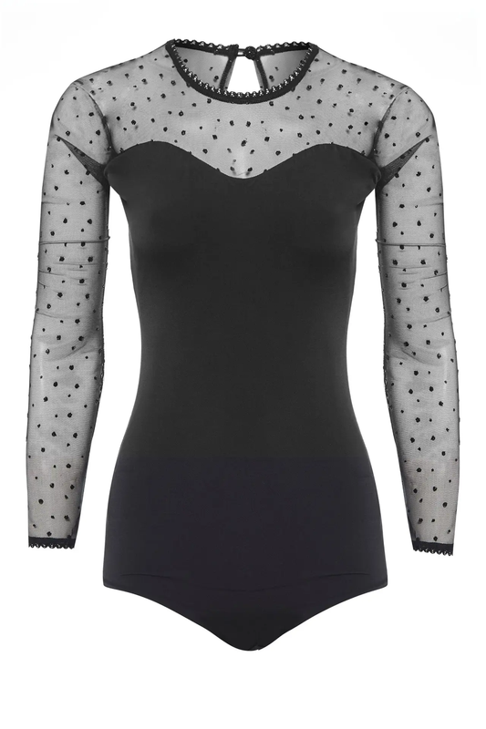 Long-Sleeve Mesh Bodysuit by All Mart Bristol Ltd