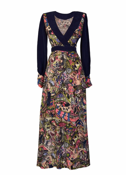 Hand painted Long Sleeve Maxi Dress by All Mart Bristol Ltd