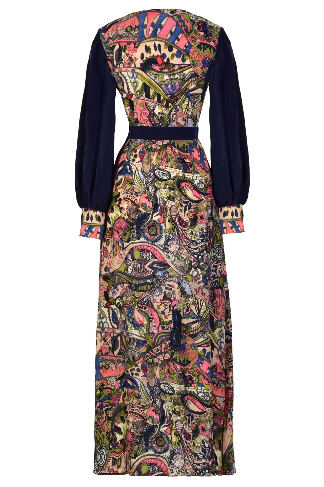 Hand painted Long Sleeve Maxi Dress by All Mart Bristol Ltd