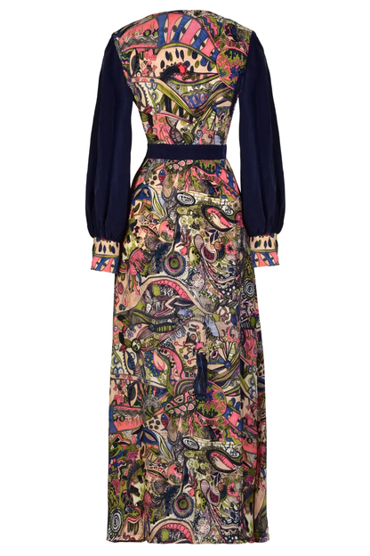 Hand painted Long Sleeve Maxi Dress by All Mart Bristol Ltd