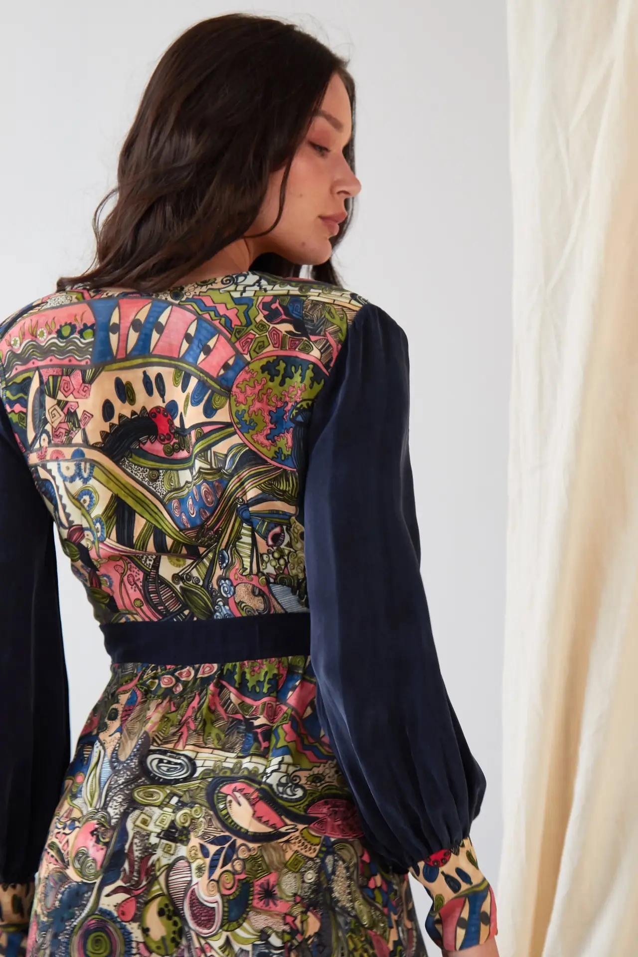 Hand painted Long Sleeve Maxi Dress by All Mart Bristol Ltd