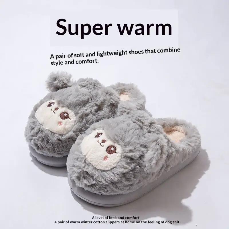 Cute, Non-slip, Warm, And Thick-soled Plush Slippers by Dropshipman