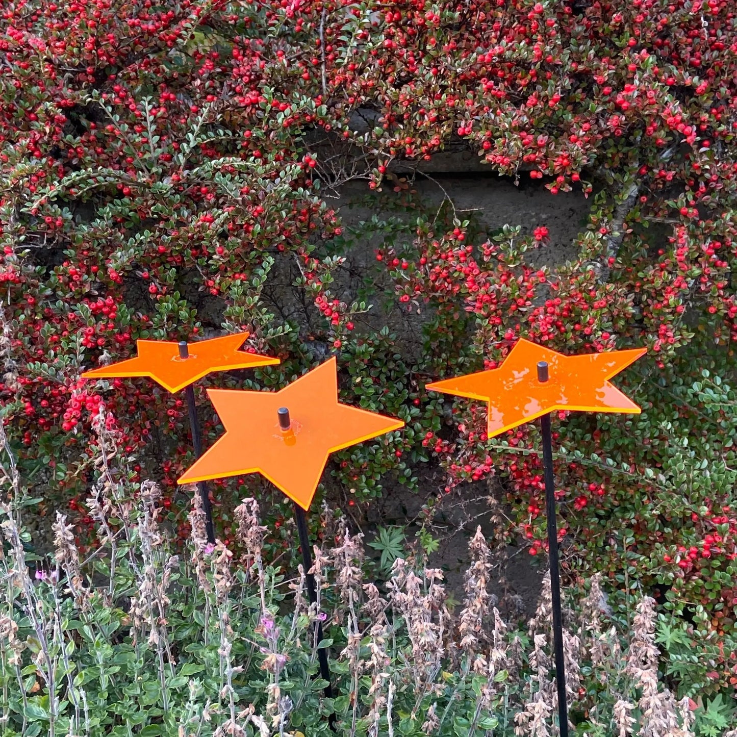 Large Garden Décor Ornaments Set of 3 'Shining Star' by Sun Catcher Garden Decor