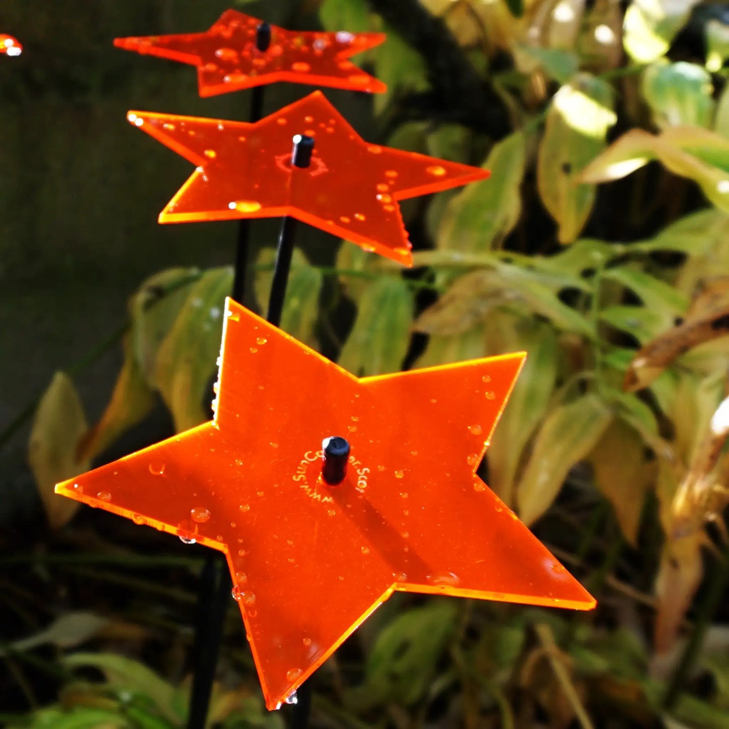 Large Garden Décor Ornaments Set of 3 'Shining Star' by Sun Catcher Garden Decor