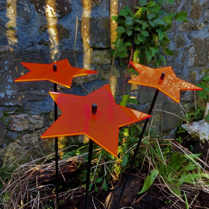 Large Garden Décor Ornaments Set of 3 'Shining Star' by Sun Catcher Garden Decor
