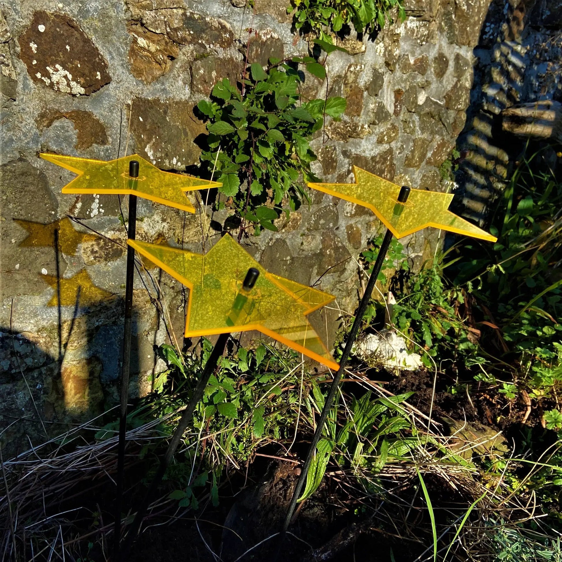 Large Garden Décor Ornaments Set of 3 'Shining Star' by Sun Catcher Garden Decor