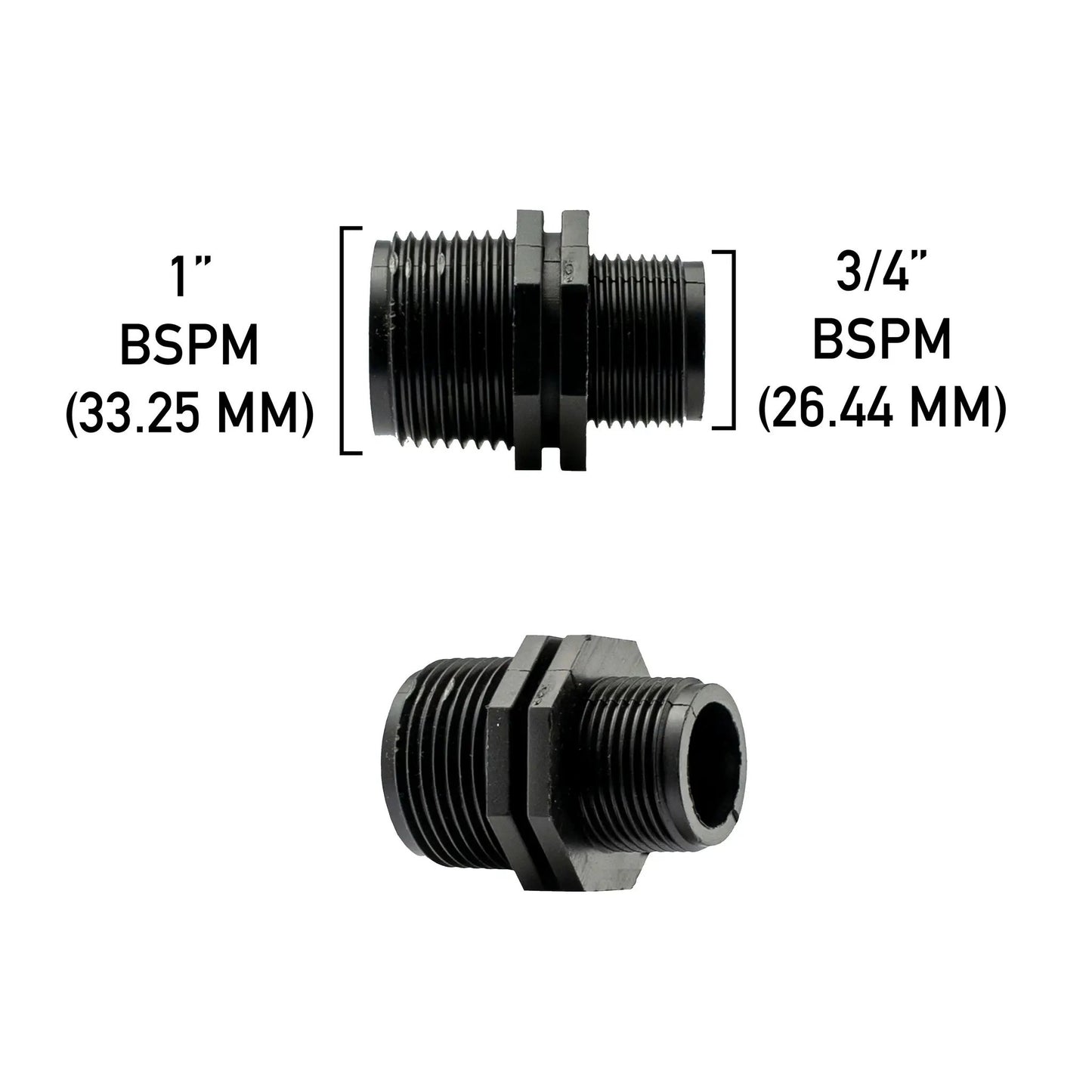 Reducing Nipple 1” BSP – 3/4” BSP Male by AP Supplies