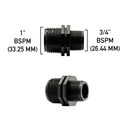 Reducing Nipple 1” BSP – 3/4” BSP Male by AP Supplies