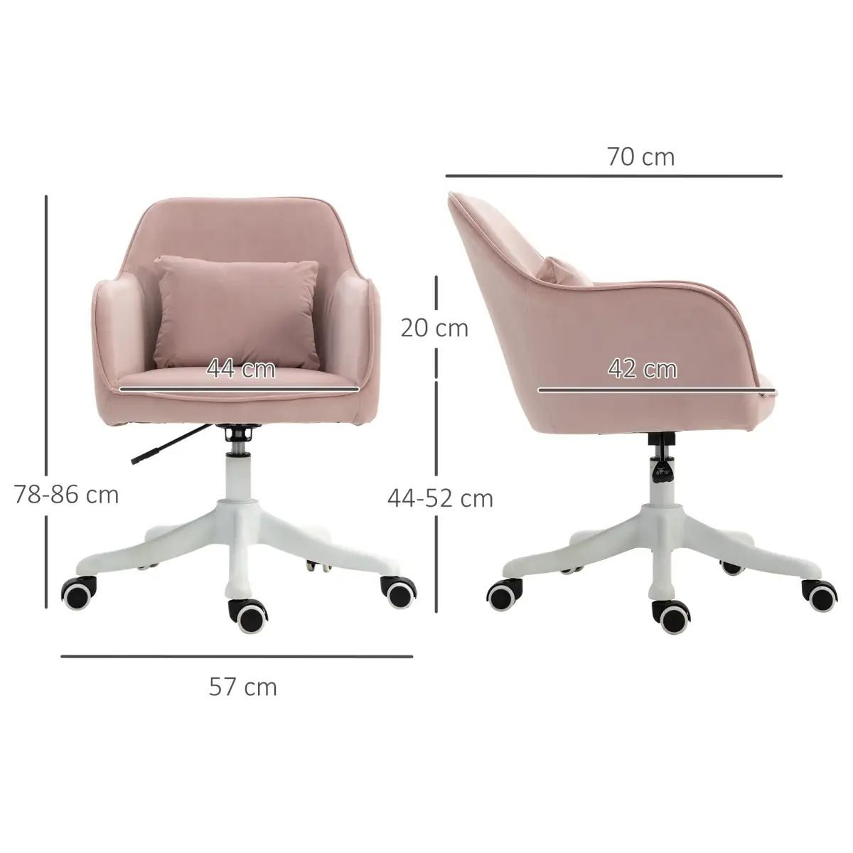 Office Chair with Rechargeable Electric Vibration Massage Lumbar Pillow, Wheels by Vinsetto
