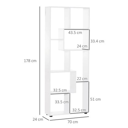 Multipurpose 8-Grid Bookshelf Decorative Shelf, Bathroom, Kitchen White by Unbranded